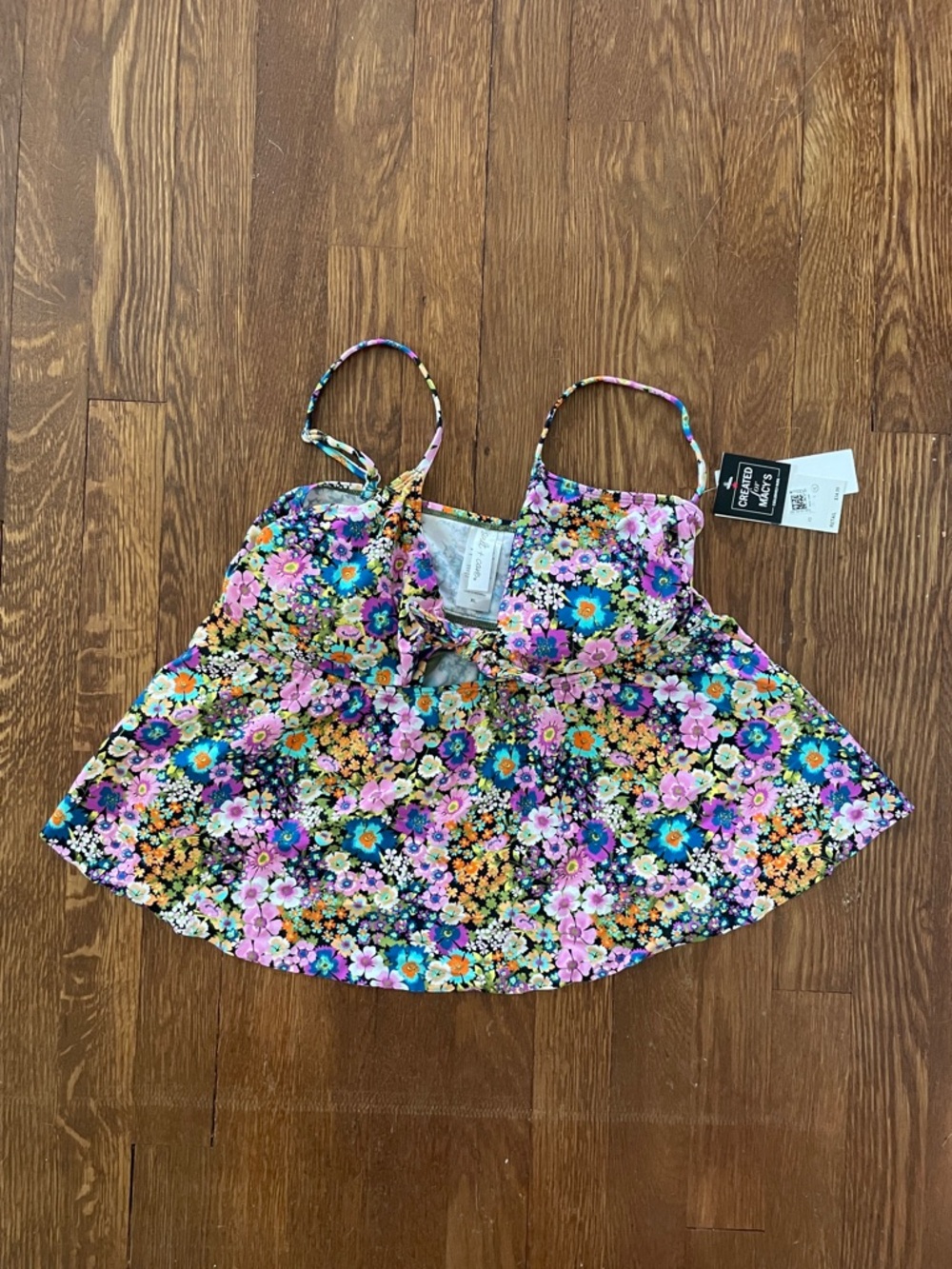 Salt + Cove Bright Multicolor Floral Tankini Top